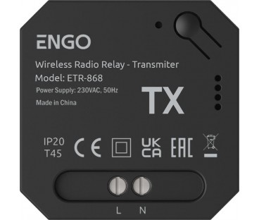 ENGO Controls ETR-868 - Przekaźnik bezprzewodowy EngoLink, nadajnik+odbiornik sterowany radiowo, 868Mhz, 230V