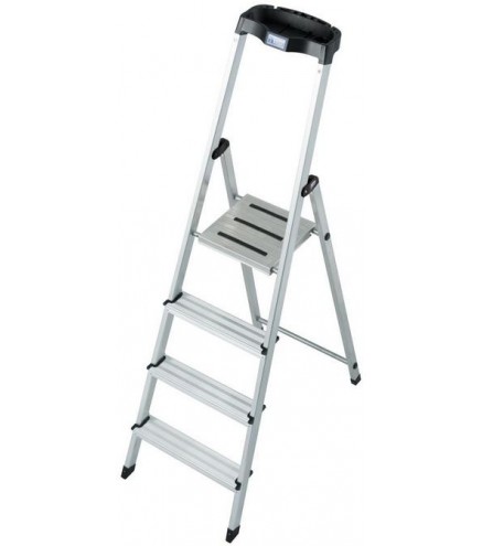 Drabina aluminiowa jednostronna Krause SAFETY 1x4 z półką
