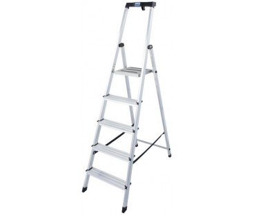 Drabina aluminiowa jednostronna Krause SAFETY 1x5 z półką