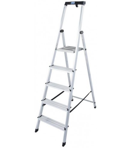 Drabina aluminiowa jednostronna Krause SAFETY 1x5 z półką