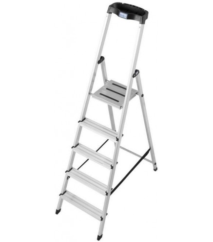Drabina aluminiowa jednostronna Krause SAFETY 1x5 z półką