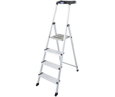 Drabina aluminiowa jednostronna Krause SECURY MultiGrip 1x4 z półką