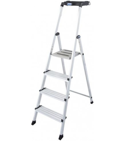 Drabina aluminiowa jednostronna Krause SECURY MultiGrip 1x4 z półką
