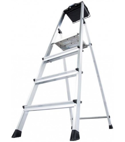 Drabina aluminiowa jednostronna Krause SECURY MultiGrip 1x4 z półką