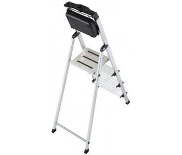 Drabina aluminiowa jednostronna Krause SECURY MultiGrip 1x4 z półką