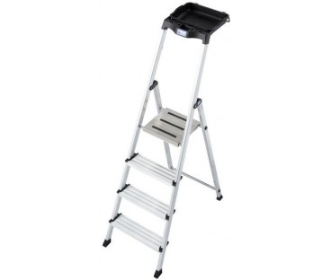 Drabina aluminiowa jednostronna Krause SECURY MultiGrip 1x4 z półką