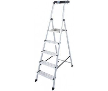 Drabina aluminiowa jednostronna Krause SECURY MultiGrip 1x5 z półką