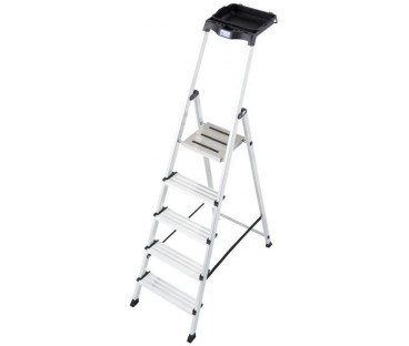 Drabina aluminiowa jednostronna Krause SECURY MultiGrip 1x5 z półką