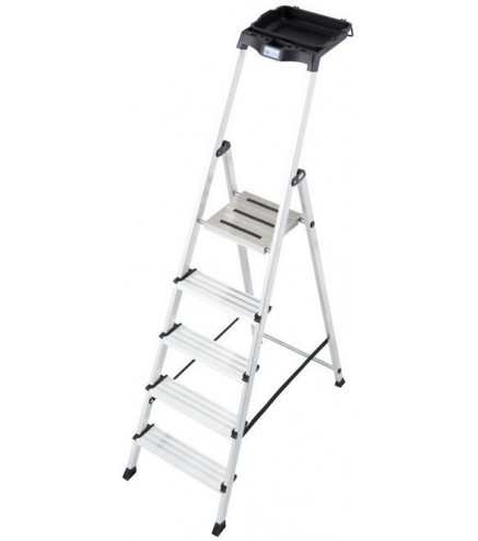 Drabina aluminiowa jednostronna Krause SECURY MultiGrip 1x5 z półką