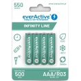 Akumulatorki AAA / R03 Ni-MH everActive 550mAh Infinity Line 3000 cykli (blister 4 szt.)