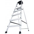 Drabina aluminiowa jednostronna Krause SECURY MultiGrip 1x5 z półką