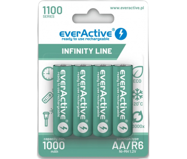 Akumulatorki AA / R06 Ni-MH everActive 1100mAh Infinity Line 3000 cykli (blister 4 szt.)