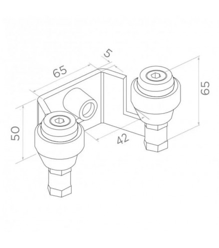 Uchwyt PSG 60.022.7016 42mm górny do bram przesuwnych (2 rolki) kolor antracytowy RAL7016