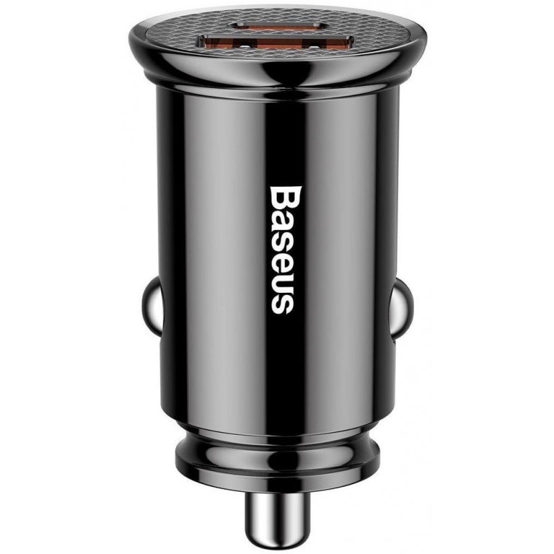 Ładowarka samochodowa Baseus Circular 30W 5A USB-C, USB-A, czarna