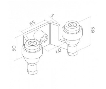 Uchwyt PSG 60.023.7016 60mm górny do bram przesuwnych (2 rolki) antracytowy RAL7016