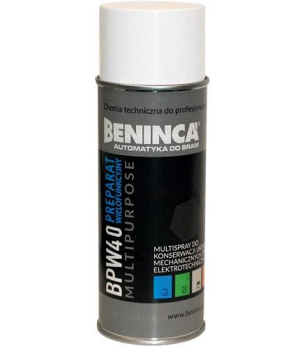 CHEMIA: Preparat wielofunkcyjny Beninca BPW40 400ml do bram/automatyki/napędów