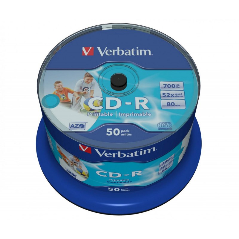 Płyta CD-R Verbatim AZO Printable cake (50szt) Płyta CD-R Verbatim AZO Printable cake (50szt)