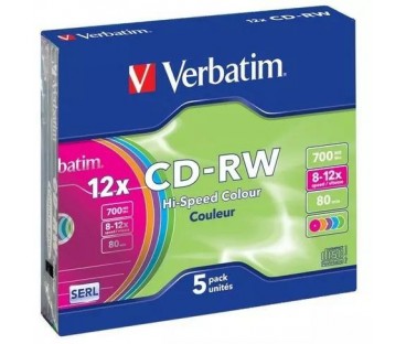 Płyty CD-RW Verbatim Colour SL (5szt)