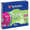 Płyty CD-RW Verbatim Colour SL (5szt)