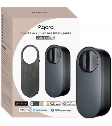 Aqara Smart Lock U200 Lite Czarny Inteligentny zamek do drzwi EL-D03D
