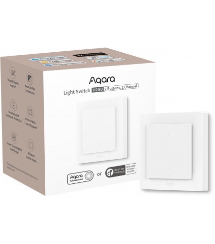 Aqara Light Switch H2 EU | Przełącznik | 2 przyciski, 1 kanał, offline WS-K07D