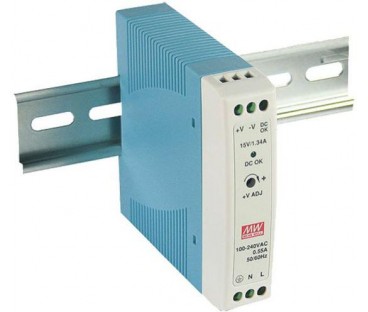ACO PS-MDR-20-15 Zasilacz prądu stałego, na szynę DIN, z podłączeniem PE