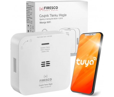 Czujnik czadu Firesco FCO-850 WF z WiFi aplikacja Tuya