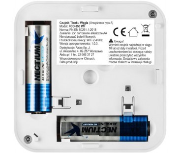 Czujnik czadu Firesco FCO-850 WF z WiFi aplikacja Tuya