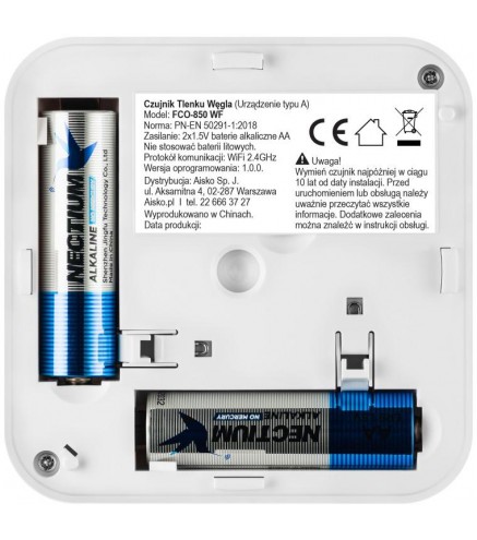 Czujnik czadu Firesco FCO-850 WF z WiFi aplikacja Tuya