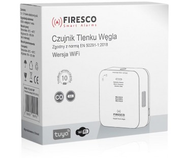 Czujnik czadu Firesco FCO-850 WF z WiFi aplikacja Tuya