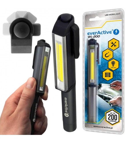 Latarka warsztatowa inspekcyjna COB LED everActive WL-200 3W 200 lumenów IP44