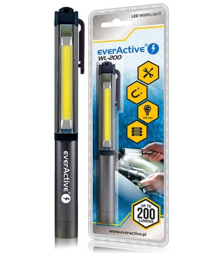 Latarka warsztatowa inspekcyjna COB LED everActive WL-200 3W 200 lumenów IP44