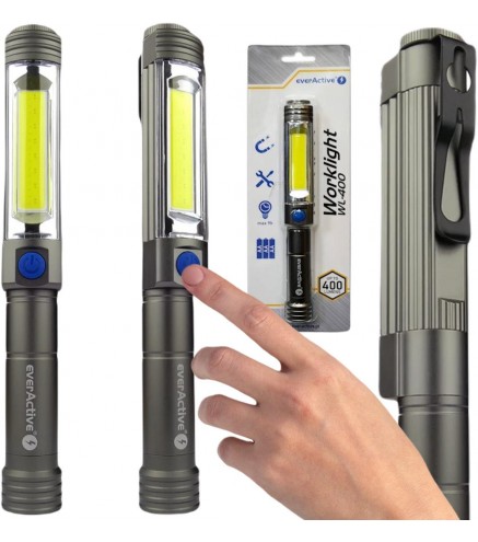 Latarka warsztatowa inspekcyjna COB LED everActive WL-400 5W 400 lumenów IP54 z magnesem
