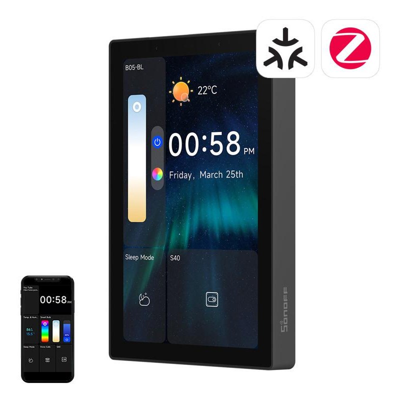 Panel sterowania WiFi/Bluetooth/ZigBee Matter SONOFF NSPanel Pro 120 (czarny) NSPanel120PB