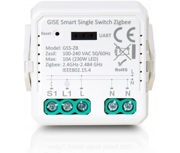 GISE Smart Pojedynczy moduł przekaźnikowy (bez N) Zigbee | Tuya | GSS-ZB-NN