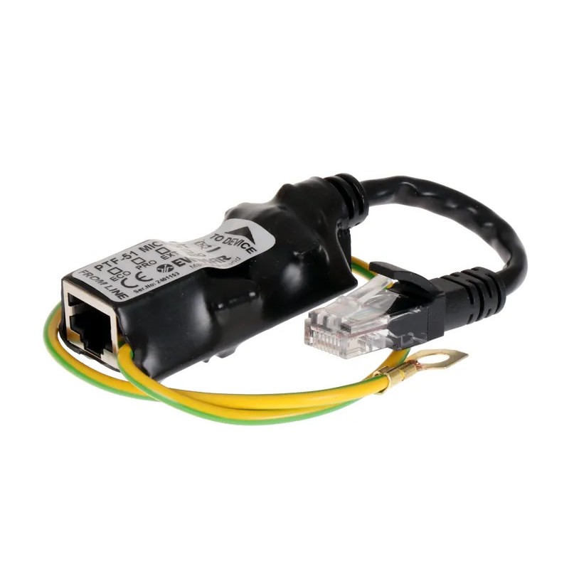 Miniaturowy ogranicznik przepięć do ochrony sieci LAN, PTF-51-PRO/PoE/Micro/T w osłonie termokurczli