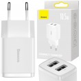ŁADOWARKA SIECIOWA Baseus Compact Charger CCXJ010202 10.5W 2x USB-A BIAŁA