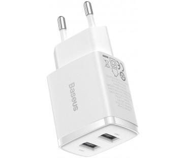 ŁADOWARKA SIECIOWA Baseus Compact Charger CCXJ010202 10.5W 2x USB-A BIAŁA