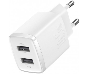 ŁADOWARKA SIECIOWA Baseus Compact Charger CCXJ010202 10.5W 2x USB-A BIAŁA