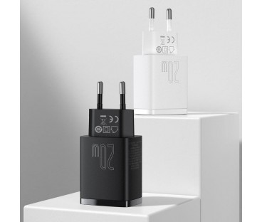 ŁADOWARKA SIECIOWA Baseus Compact Quick Charger CCXJ-B01 20W 1x USB-A 1x USB-C PD 3.0 QC 3.0 CZARNA