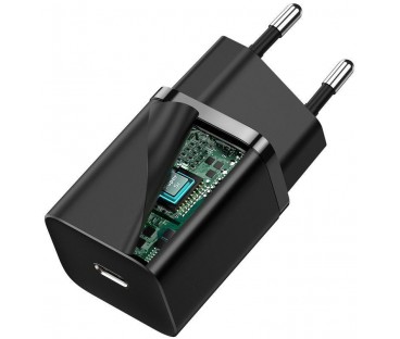 ŁADOWARKA SIECIOWA Baseus Super Si Quick Charger 1C CCSUP-J01 30W 1x USB-C PD 3.0 QC 3.0 CZARNA