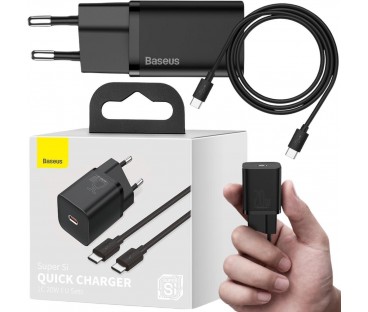 ŁADOWARKA SIECIOWA Baseus Super Si Quick Charger 1C TZCCSUP-L01 25W 1x USB-C PD 3.0 QC 3.0 + KABEL