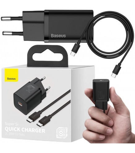 ŁADOWARKA SIECIOWA Baseus Super Si Quick Charger 1C TZCCSUP-L01 25W 1x USB-C PD 3.0 QC 3.0 + KABEL