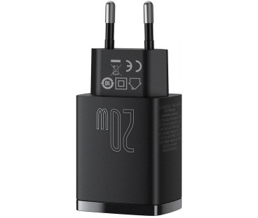 ŁADOWARKA SIECIOWA Baseus Compact Quick Charger CCXJ-B01 20W 1x USB-A 1x USB-C PD 3.0 QC 3.0 CZARNA