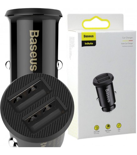 ŁADOWARKA SAMOCHODOWA Baseus Grain CCALL-ML01 15.5W 3.1A 2x USB-A
