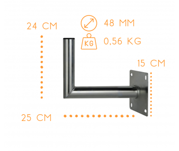 UCHWYT ŚCIENNY KĄTOWY AL USL-48/250AL CORAB