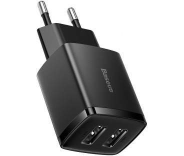 ŁADOWARKA SIECIOWA Baseus Compact Charger CCXJ010201 10.5W 2x USB-A CZARNA