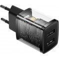 ŁADOWARKA SIECIOWA Baseus Compact Charger CCXJ010201 10.5W 2x USB-A CZARNA
