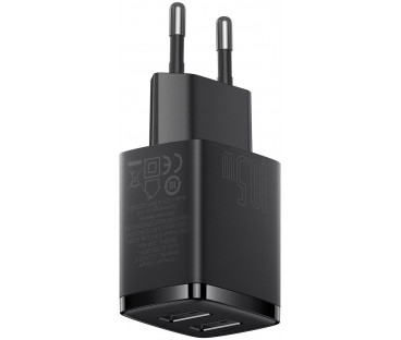 ŁADOWARKA SIECIOWA Baseus Compact Charger CCXJ010201 10.5W 2x USB-A CZARNA