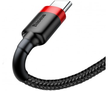 KABEL USB-A / USB-C Baseus Cafule CATKLF-A91 50cm 3A QC 3.0 CZARNO-CZERWONY W OPLOCIE